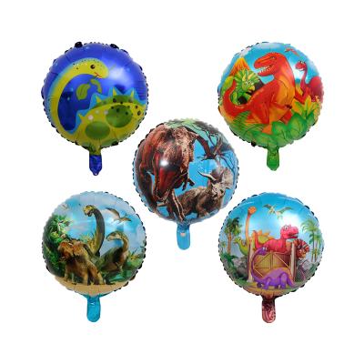 China Modern 18 Inch Dinosaur Helium Balloon For Party Decoration Round Shape Foil Balloon Children Play For Kids Birthday for sale