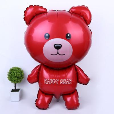 China 2021 Amazon Modern Hot Selling Bear Cartoon Helium Foil Balloon Happy Birthday Party Decoration Supplies for sale