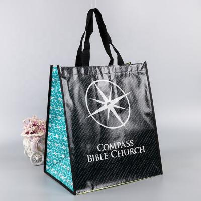 China Full Printing Beautiful Shopping PP Handled Laminated Non Woven Bag for sale