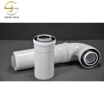 China Custom Free Lengthening Industrial Condensation Extension Pipe 100/60mm Double Layer Installation Chimney Quick Fittings for sale