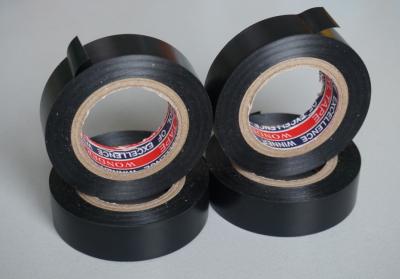 China Black PVC Electrical Adhesive Tape , 18mm Width Wiring Loom Tape for sale