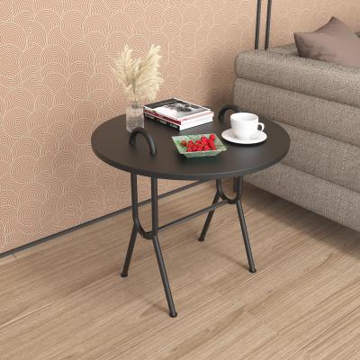 China No new arrival portable patio coffee table simple small log side table with metal handle coffee table living room for sale