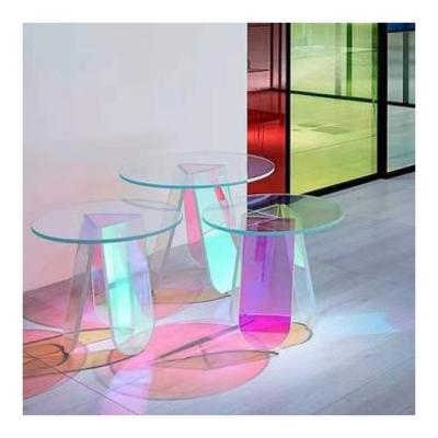 China Contemporary Nordic Modern Neon Side Detachable Minimalist Rainbow New Arrival Acrylic Coffee Table Table for sale