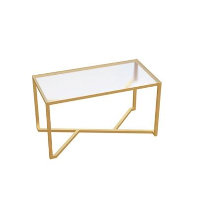 China Set Of 2 Product European Style Multi Function Simple Clear Mirrored Rectangular Glass Coffee Table New for sale