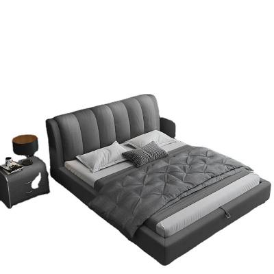 China Modern Style Modern Leather Sofa Beds Bedroom Furniture Wooden Frame Upholstered Beds Set With Storage for sale