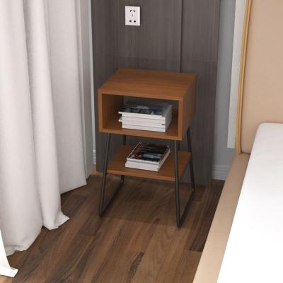 China Latest Design 2-Tier Storage Drawer Storage Wooden Corner Bedside Table Sturdy Wholesale Modern Coffee Table Wooden Corner Bedside Table for sale