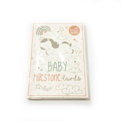 China Europe Baby Milestone Cards To Capture And Remember You Baby's First Year, Whiteboard Cardboard Copper Plate Bundle Cards Paper White Box for sale