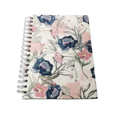 China Customized Spiral Factory Printing Blue Iridescent Pattern Flowers ALUMINUM Medium Square Spiral Perforated Easy Teardrop Sheet Notebook for sale