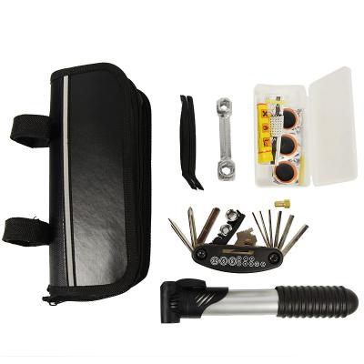 China Portable Bicycle Pocket 16 in 1 Multifunctional Bike Repairing Tools Kit Set Bag for sale