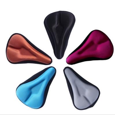 China Breathable 3D Mountain Bike Saddle Cover Thick Breathable Soft Bicycle Saddle Silicone Sponge Pad Bicycle Accessories for sale