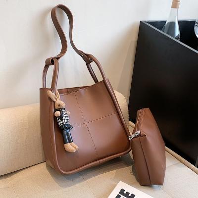 China Water Resistant Drop Shipping Women Shoulder Bags Luxury Leather Tote Bag For Women Solid Color Feminine Bags Handbags for sale