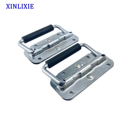 China Toolbox/Stainless Steel Spring Loaded Outdoor Rubber Handle Case Wooden Box Spring Loaded Cash Box Handle for sale