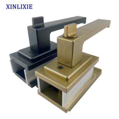 China Modern Minimalist Frameless Aluminum Glass Door Handle Interior Door Locks Aluminum Handles for sale