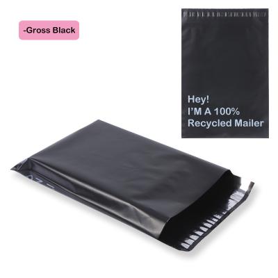 China Eco-friendly Recyclable 100% Express Service Packaging Poly Ads Sustainable Packaging Recycled Black Mailing Bag For Shipping for sale