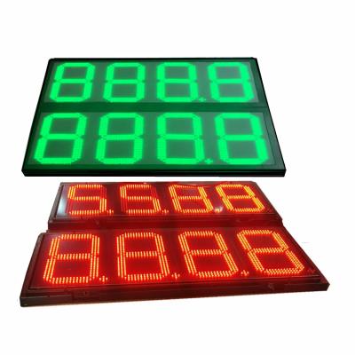 China Gas Petrol Station Waterproof 8888 Green12inch Gas Station Red LED Oil Price Sign For Gas Station for sale