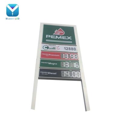 China China Outdoor Pylon Sign China IP65 18 LED Gas Price Digital Panel / Sign Board, 7 Segment LED Display For Gas Station Mexico for sale