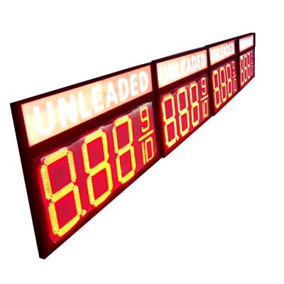 China Digital gas station outdoor gas station sign with 18inch 8.889/10 led gas price display screen for sale for sale