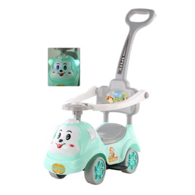 China Ride On Toy Hot Sale New Model Cartoon Baby Swing Car With Pushbar Baby Swing Car for sale