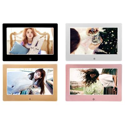 China 7 Inch Metal Case Wall Mount Digital Photo Frame Buckle Loop Clock MP3 Mp4 Video Media Player for sale