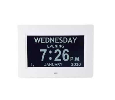 China Clock 7 Inch Desktop Digital Clock For Elder People Time Reminder To Take Medicine for sale