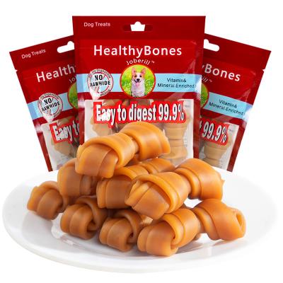 China Supplies Eco-Friendly Dog Chews Pet Snacks Nutritious Wrap Color Knotted Bone Dog Treats Food No-rawhide for sale