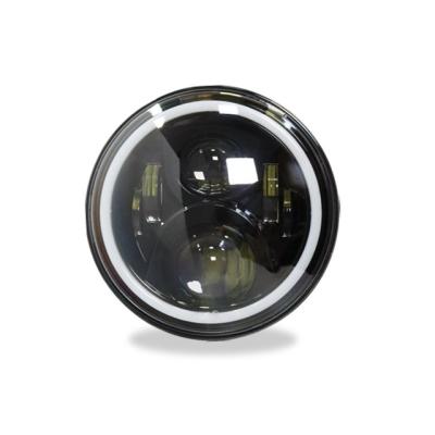 China hotsell 2021 model 30W 7inch round led headlight halo angle eyes white light DRL headlamp for 7 inch round motorcycle offroad DC 12V for sale