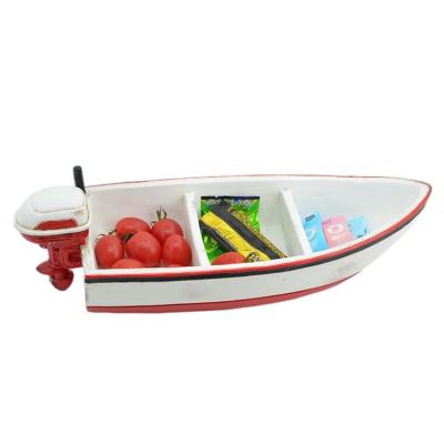 China Sustainable Table Tray Resin Unique Candy Dish Storage Snack Resin Moto Boat Box for sale