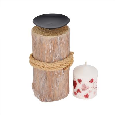 China Europe & Creative Metal Wood Candle Holder USA Custom Rope Candlestick Holders for Home Decor and Gift for sale