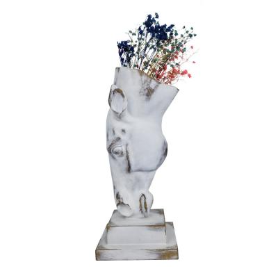 China Resin Minimalist White Horse Head Upside Down, Art Resin Vase, Resin Table Top for sale