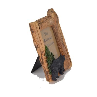 China Wooden resin bear photo frame 4*6, photo frame, resin home decor and gift for sale