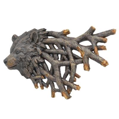 China Europe Decoration Resin Bear Tree Animal Wall Art Head Resin Wall Hanging for sale