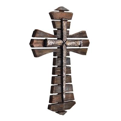 China Europe resin wooden horseshoe bands cross, religious resin cross, cross for crafts for sale