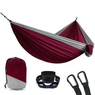 China Fast Delivery Nylon Hammock Custom Double Travel Outdoor Camping Lightweight Hammock With Straps for sale