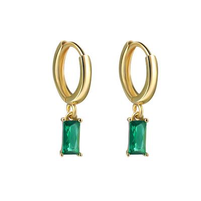 China New Arrival Vintage Fashion Circle Earring With Color Dangle Stone Gold Plated 14k Earring For Women for sale