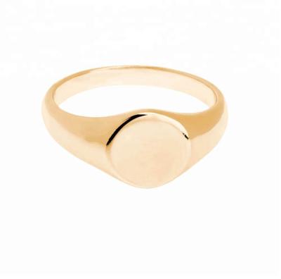 China CLASSIC Minimalism Jewelry Seal Ring 18K Delicate Classic Simple 925 Gold Sterling Silver Ring for sale