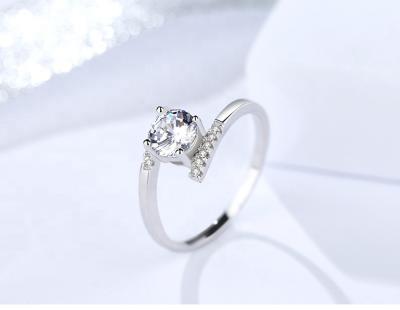 China Classic Silver Jewelry 925 Sterling Silver Clear CZ Ring For Women silver for sale