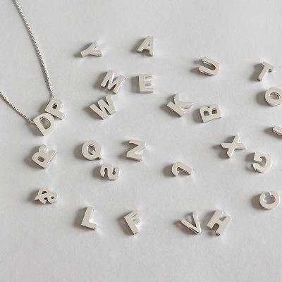 China Wholesale TRENDY 925 Sterling Silver DIY Making Pendant Necklace Jewelry Mini 26 Alphabet Symbol Heart Custom Letters Charm Pendant for sale