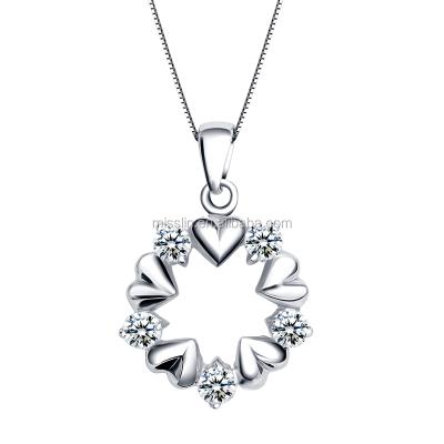 China Wholesale Silver 925 Sterling Silver CZ Pendant With Nice Heart In Stock for sale