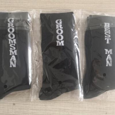 China QUICK DRY Mens Socks Adult Socks With Letters Best Man Groomsmen To Wedding For Gift for sale