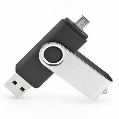 China Metal OTG Swivel USB Flash Drive 8GB 16GB 64GB 128GB 2 in 1 OTG USB Memory Stick for Android/PC for sale