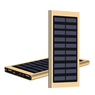 China Dual Usb High Capacity Solar Charger Portable Solar Power Bank External Battery 20000mah Powerbank for sale