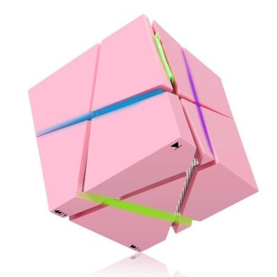 China Mini Square Wireless Mini Portable Mini Usb Radio Magic Colorful Led Night Light Push Wireless Speaker for sale