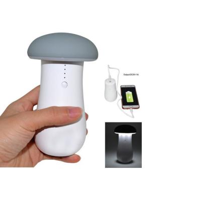 China High capacity bed night light portable mobile power supply, 8000mah mushroom power bank with led lamp light for sale