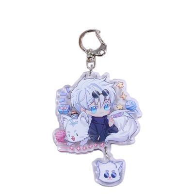 China Promotion Gift Good Quality Hot Selling Anime Charms Transparent Custom Cartoon Printed Acrylic Keychains Anime Charms for sale