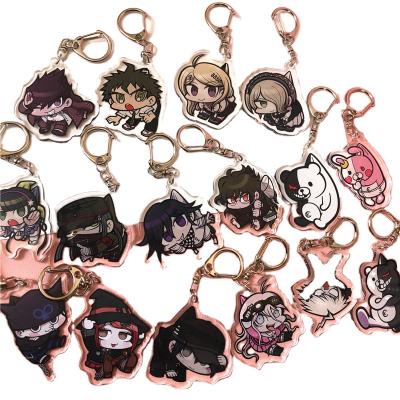 China Promotional Custom Plastic Transparent Anime Cartoon Printing Gifts Acrylic Glitter Shaker Keychains for sale