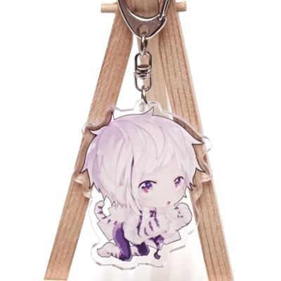 China Clear Plastic Anime Gift Laser Cut Acrylic Key Chain Charms With Key Ring for sale