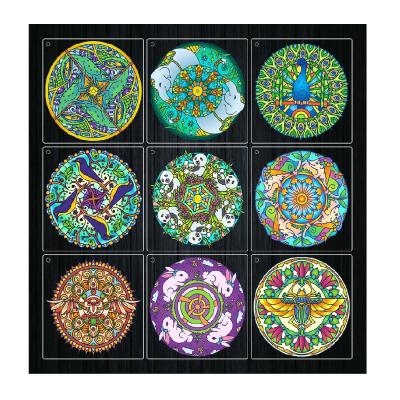 China Drawing 9 Pieces Mandala Painting Stencils Reusable Stencil laser cut template wall floor painting home decorate stencils for sale