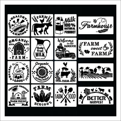 China Hot Selling Farm Drawing Theme Stencils Animal Painting Stencils For Farm Drawing On Wood for sale