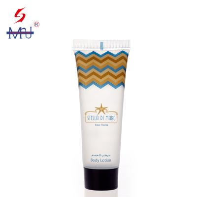 China Hotel Disposable 30ml Basic Cleansing 5 Star Travel Whitening Body Lotion Cosmetics Product for sale