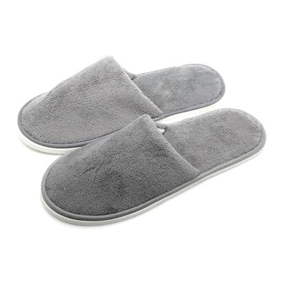 China High Quality Gray Terry Towel Slippers Washable Hotel Spa Hotel Slippers for sale